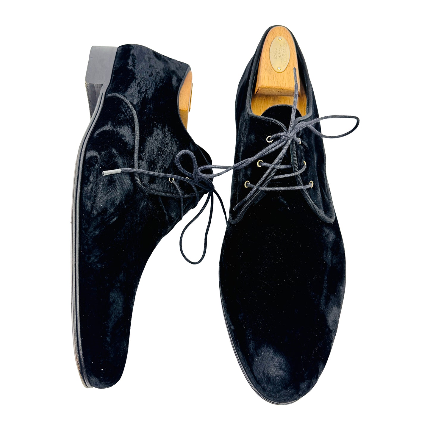 Dolce & Gabbana Black Velvet Derby Shoes (Size 43/43.5)