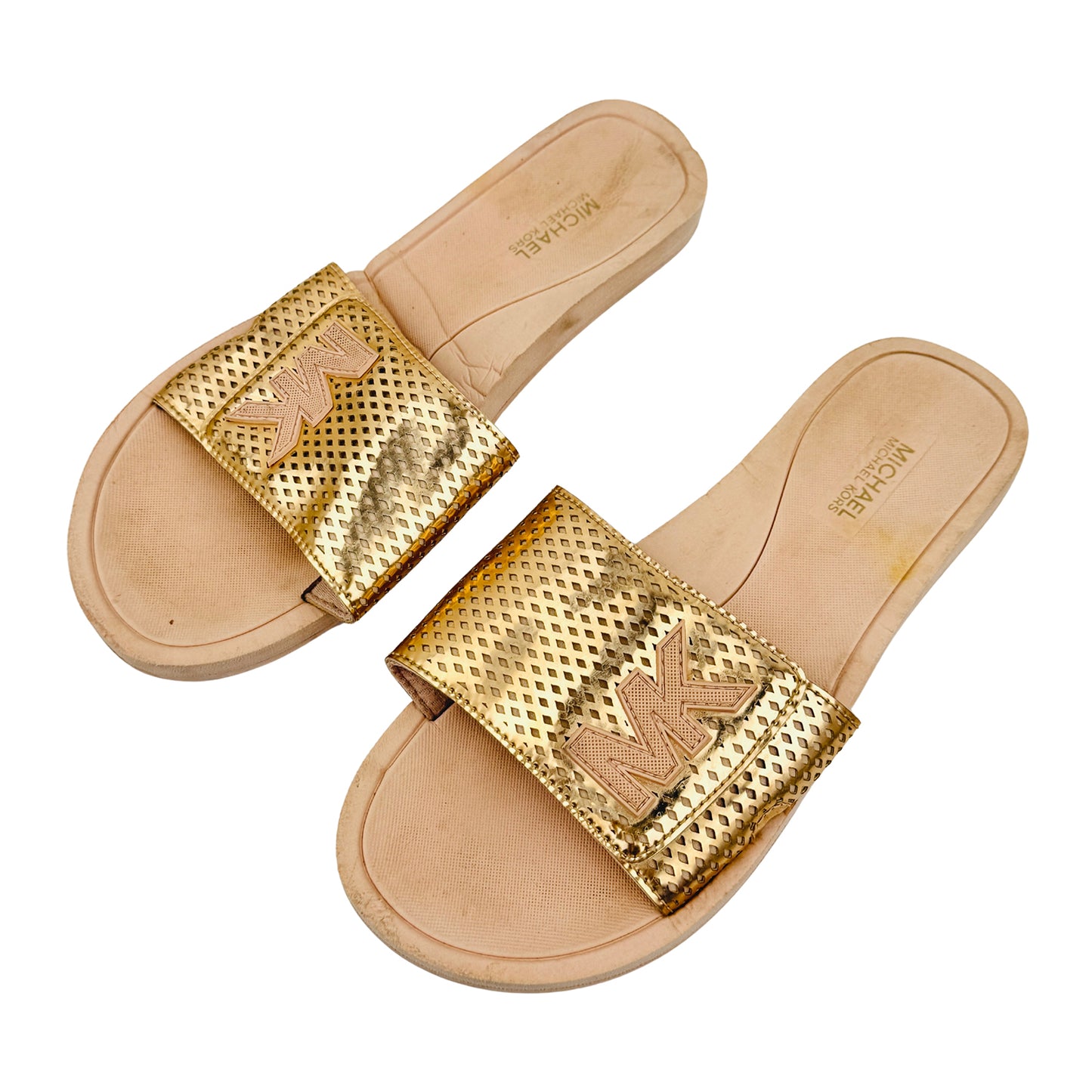 Michael Kors Palmer Rose Gold Slides (Size 36)