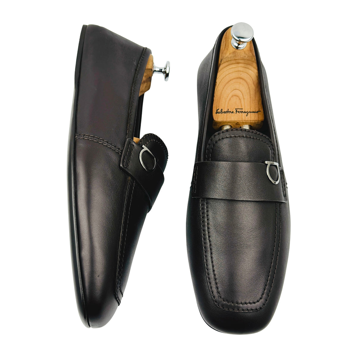 Salvatore Ferragamo Debros Leather Loafers (Size 44/44.5)