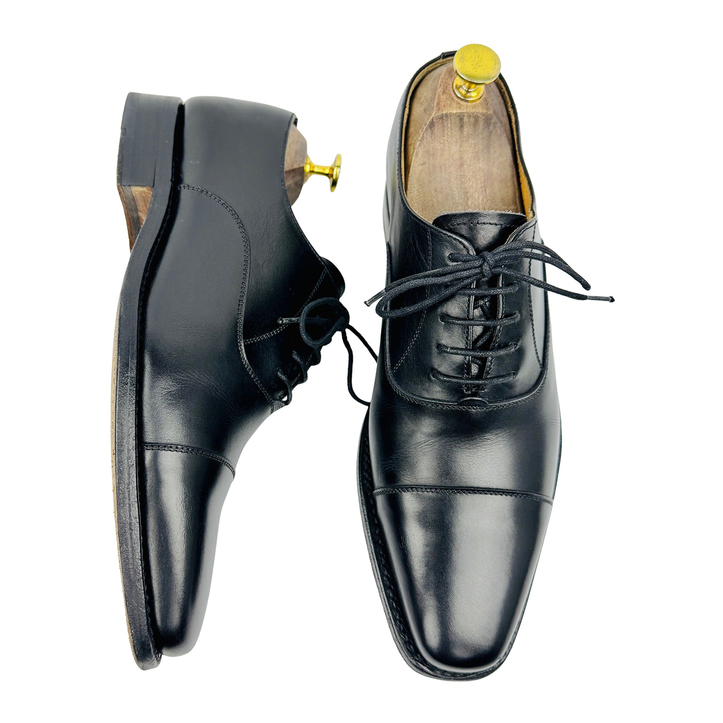 Berwick Davis Black Leather Oxfords (Size 41/41.5)