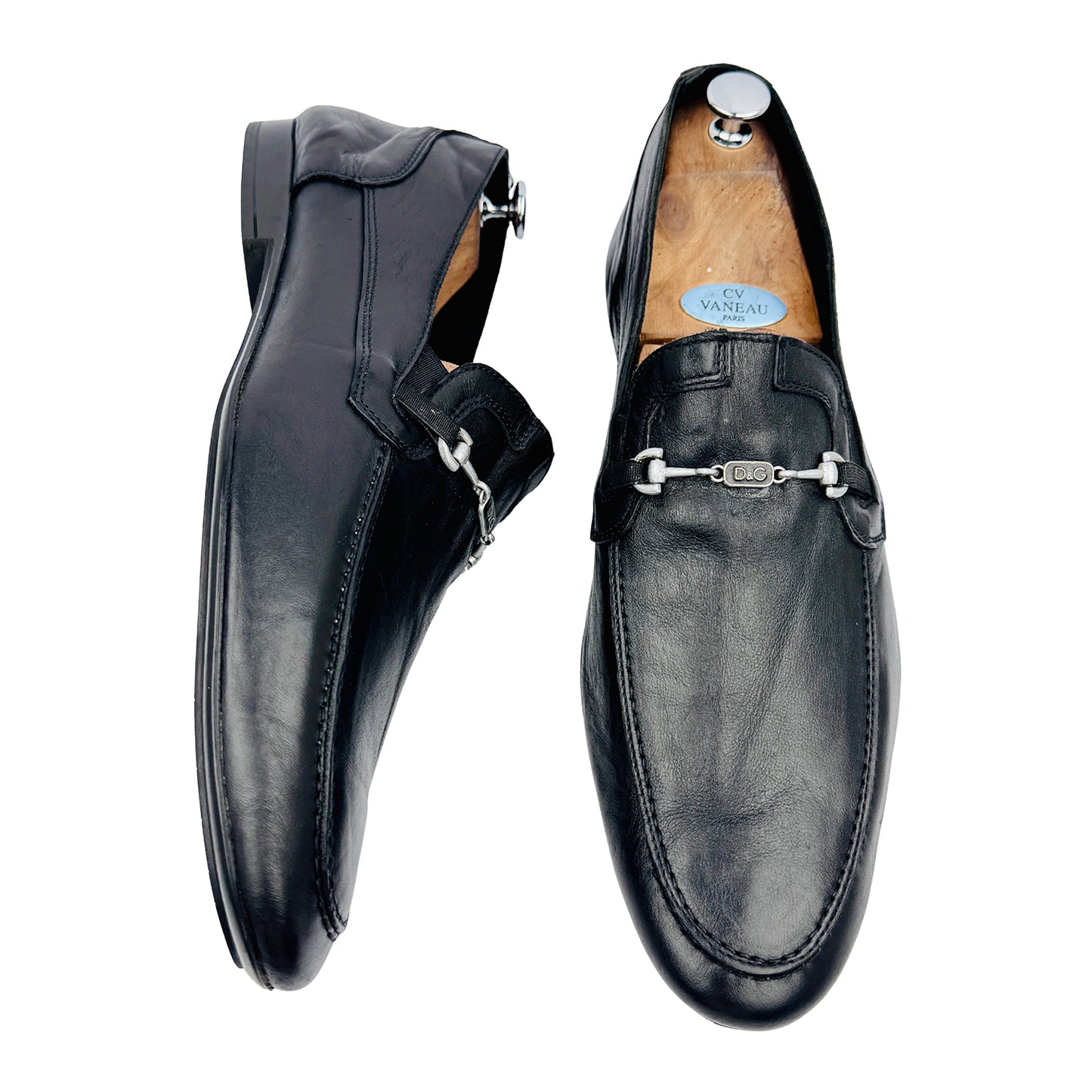 Dolce & Gabbana Men's Black Leather Loafers (Size 45)