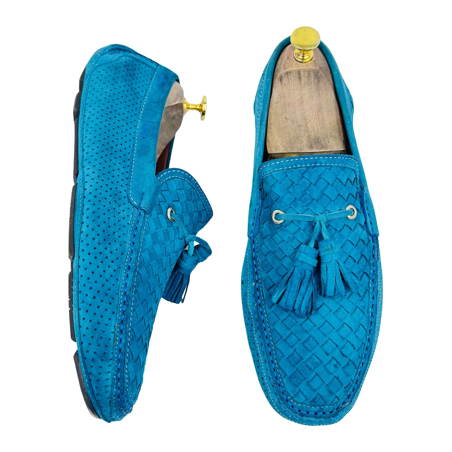 Magnanni Men's Blue Suede Leather Loafers (Size 42.5)