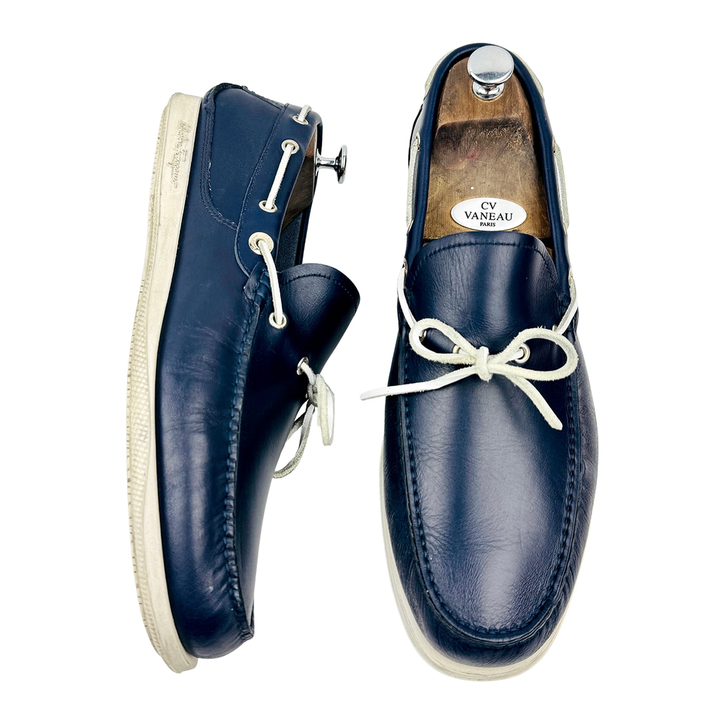 Salvatore Ferragamo Men’s Leather Boat Shoes (Size 44)