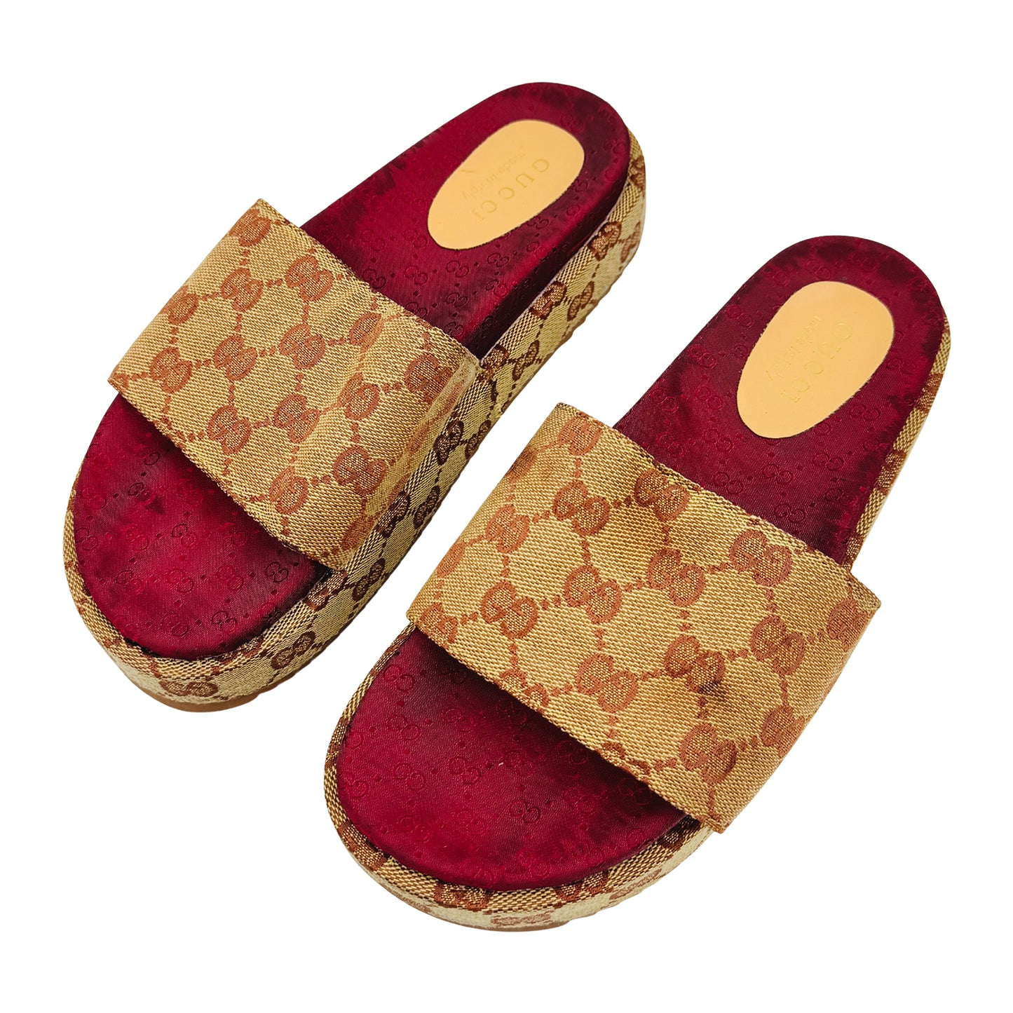 Gucci Angelina GG Supreme Platform Slides (Size 39)