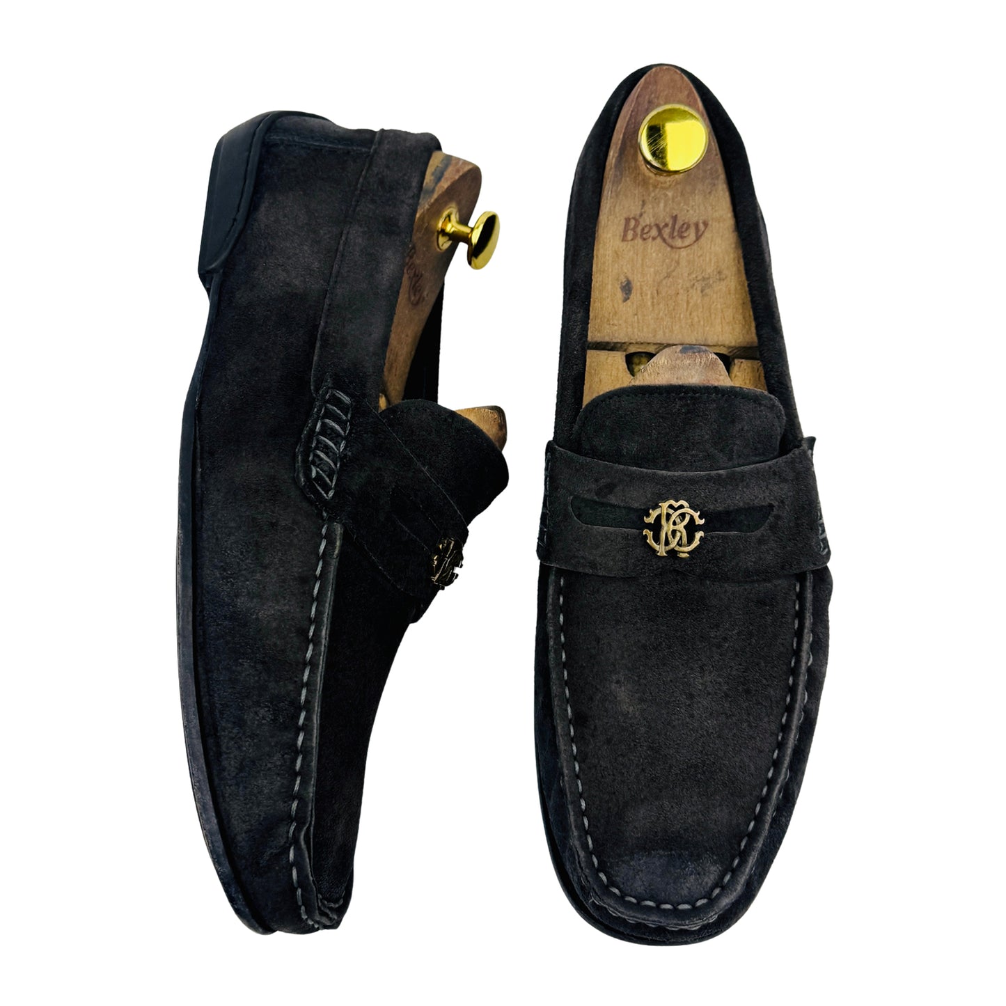 Roberto Cavalli Black Suede Driving Loafers (Size 42)