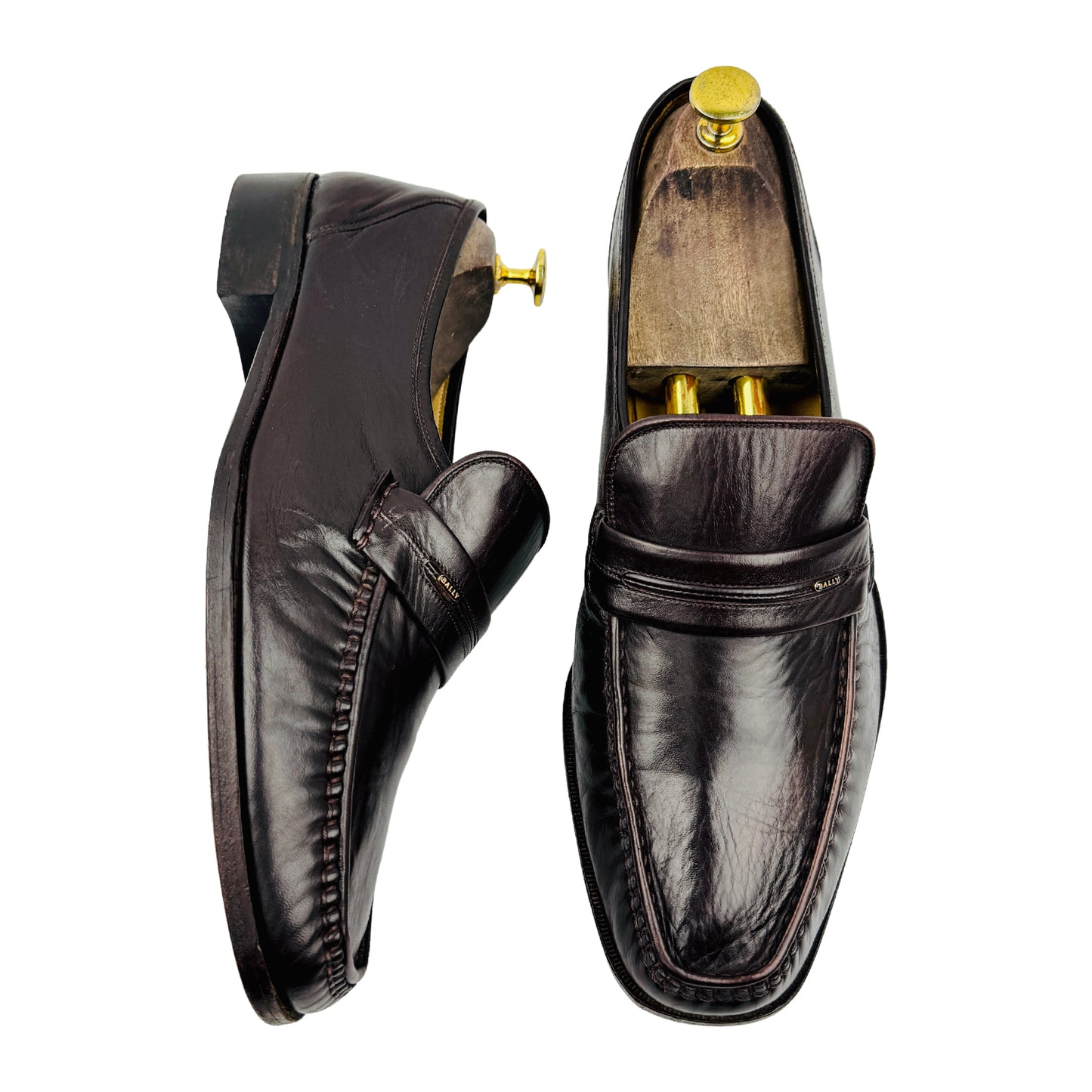 Bally Men's Dark Brown Leather Penny Loafers (Size 43)