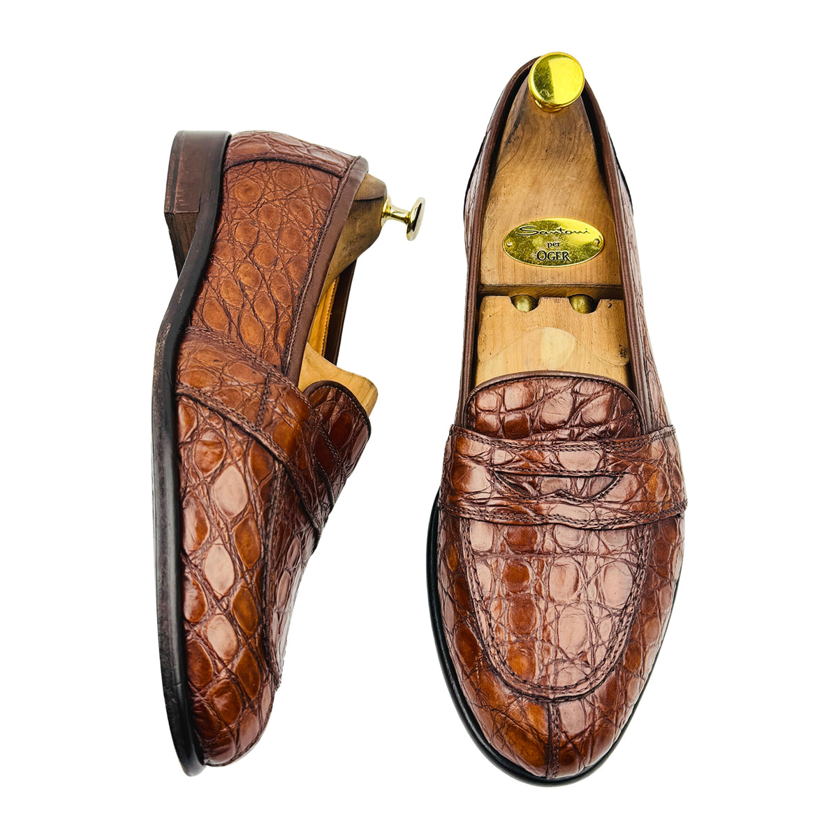Zelli Italia TUSCANY Crocodile Leather Penny Loafers (Size 43/43.5) - 11-119-CGN