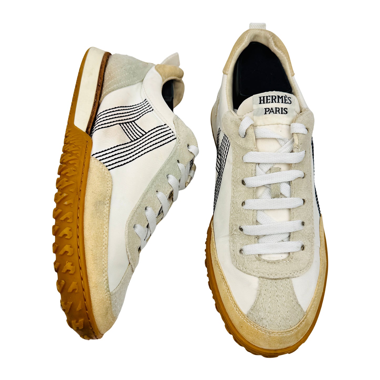 Hermes 'H-Logo' Suede Leather Sneakers (Size 39.5/40)