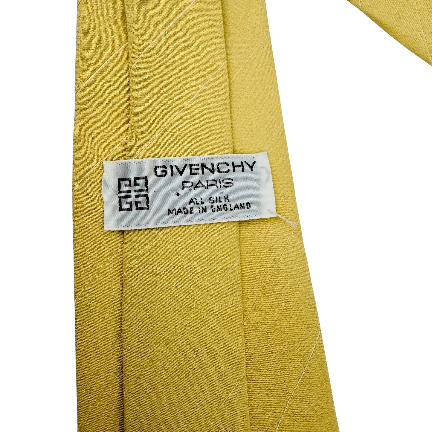 Givenchy Yellow 'Diagonal Striped Woven Pattern' Tie (Size Regular)