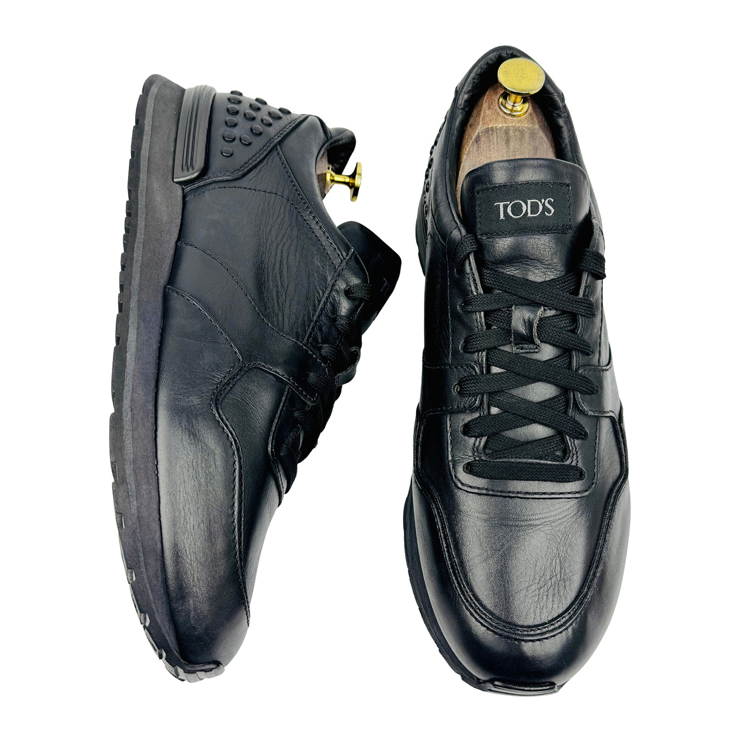 Tod's Men's Black Leather Sneakers (Size 42.5)