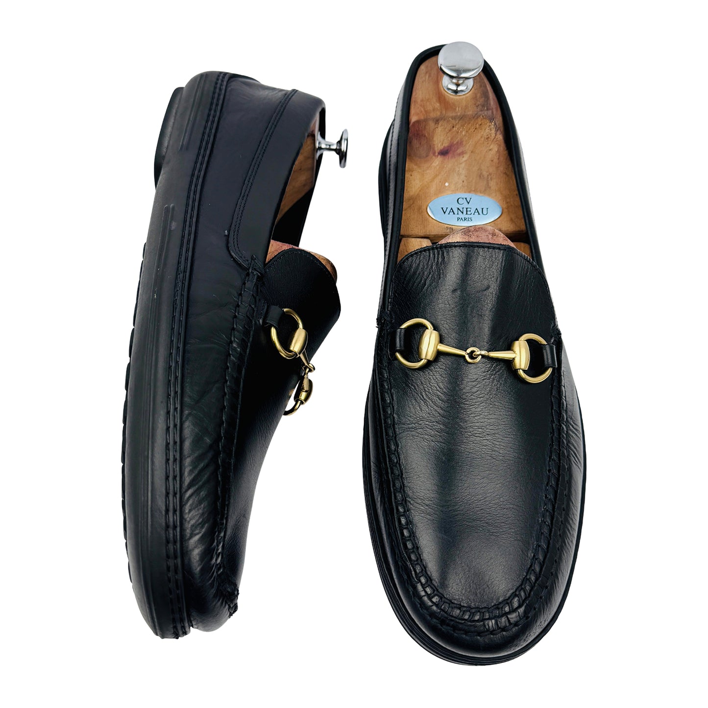 Gucci Men's Black Horsebit Driving Loafers (Size 45/45.5)