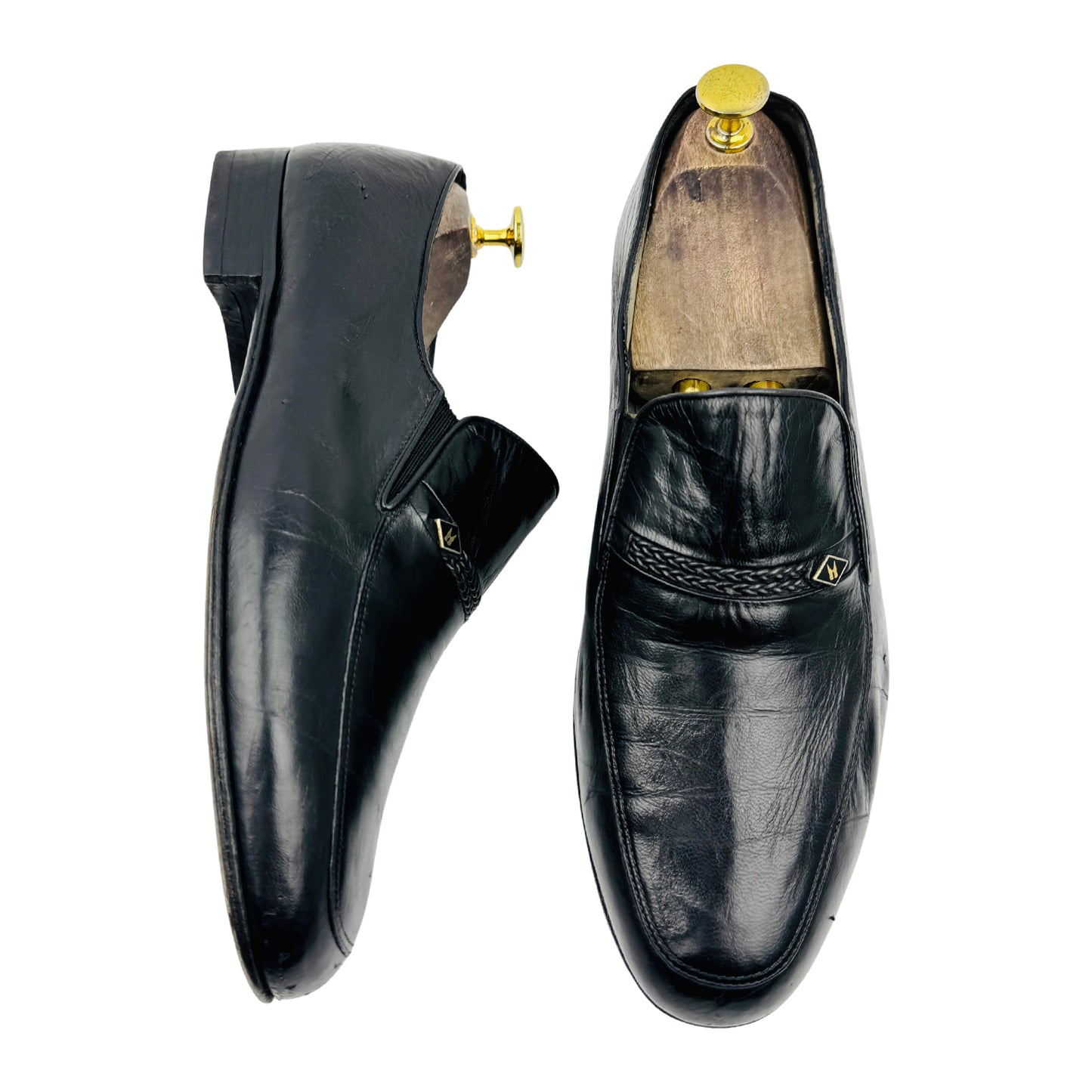 Moreschi Men's Black Leather Loafers (Size 42.5)