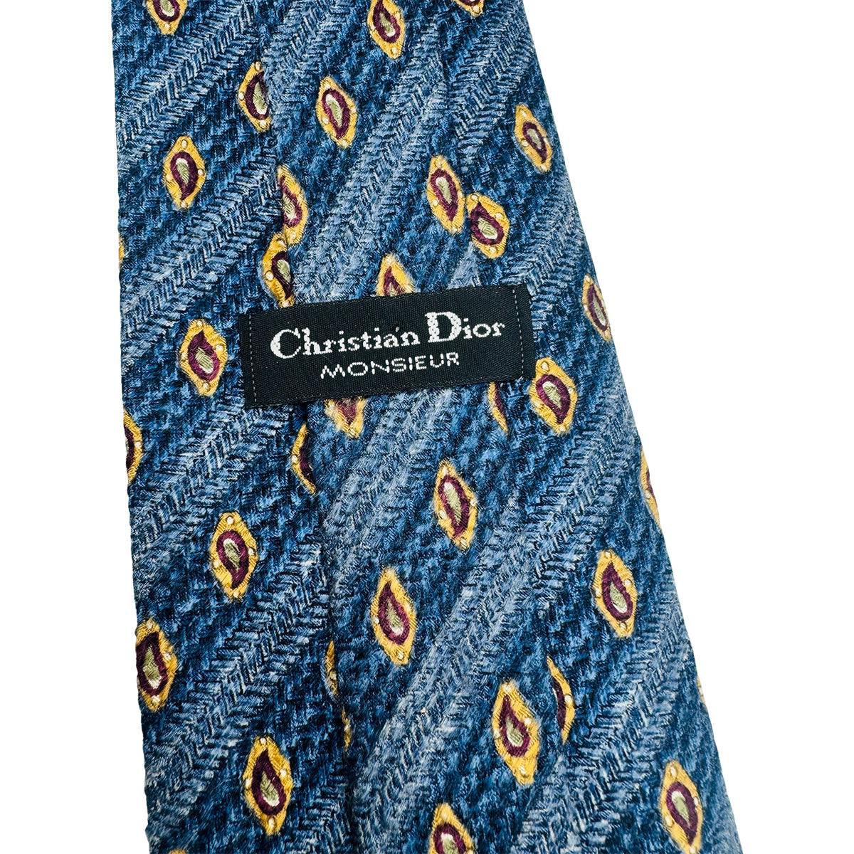 Christian Dior Navy 'Teardrop Motifs' Tie (Size Regular)