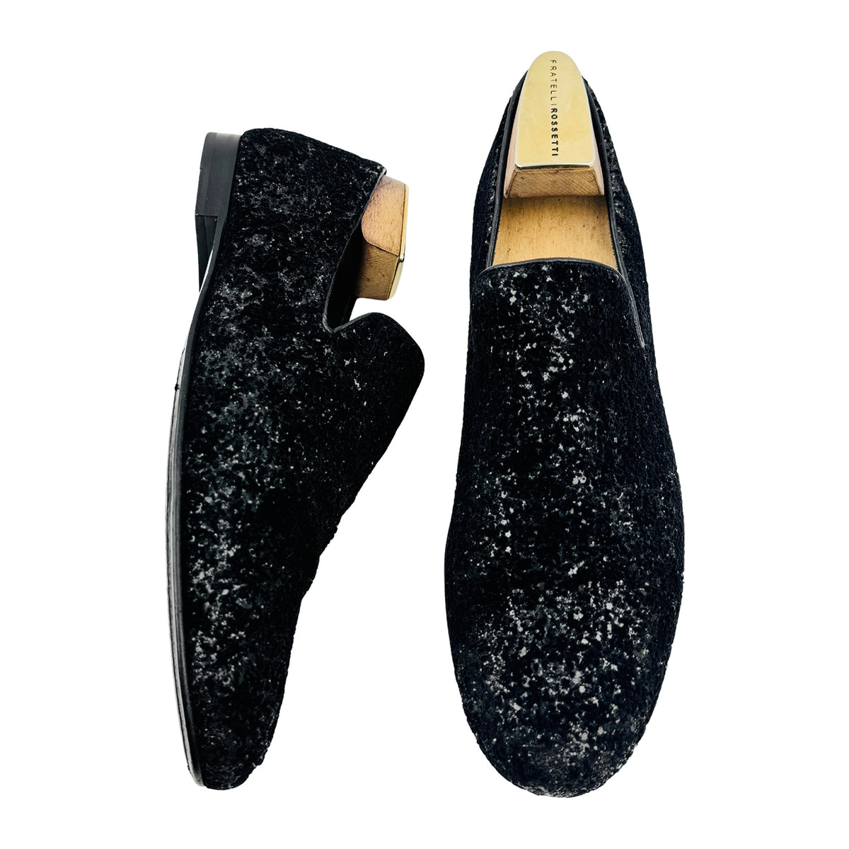 Jimmy Choo Thame Coarse Glitter Loafers (Size 44.5/45) - THAMECGFBLACK