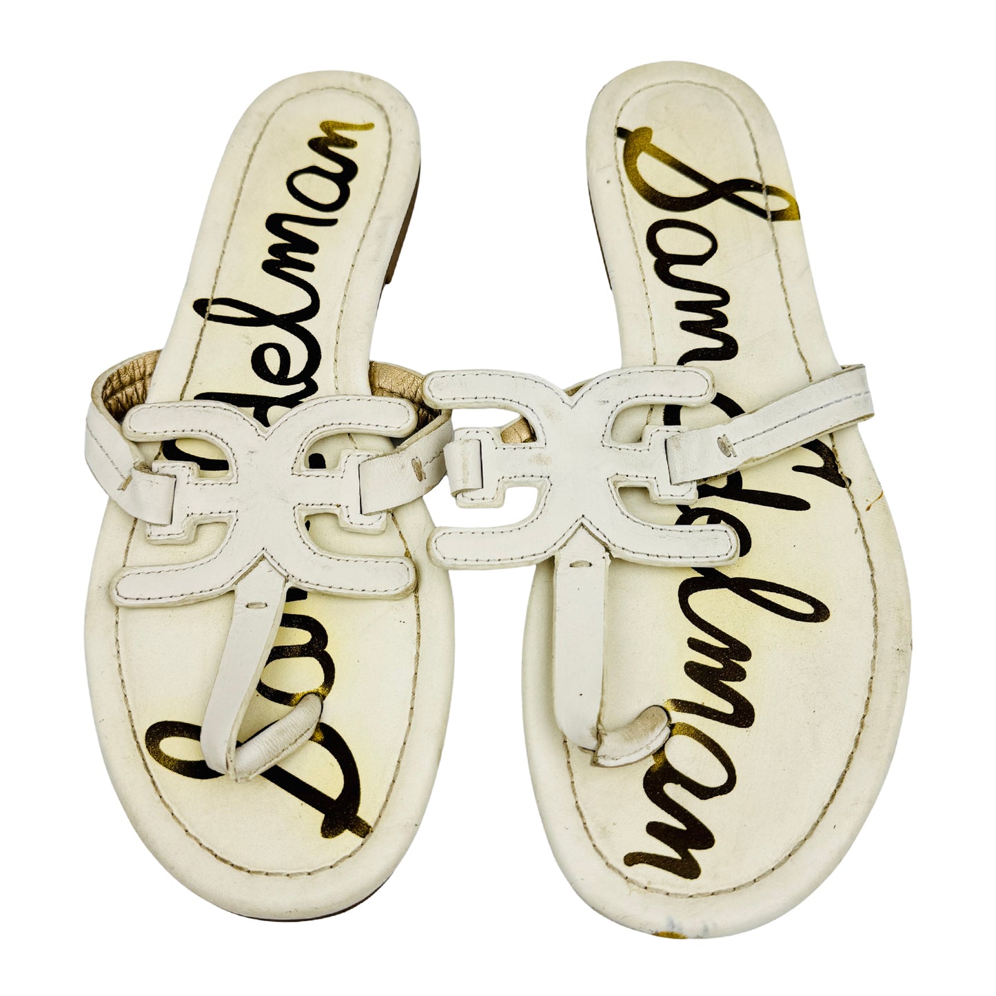 Sam Edelman White Carter Slippers (Size 39)