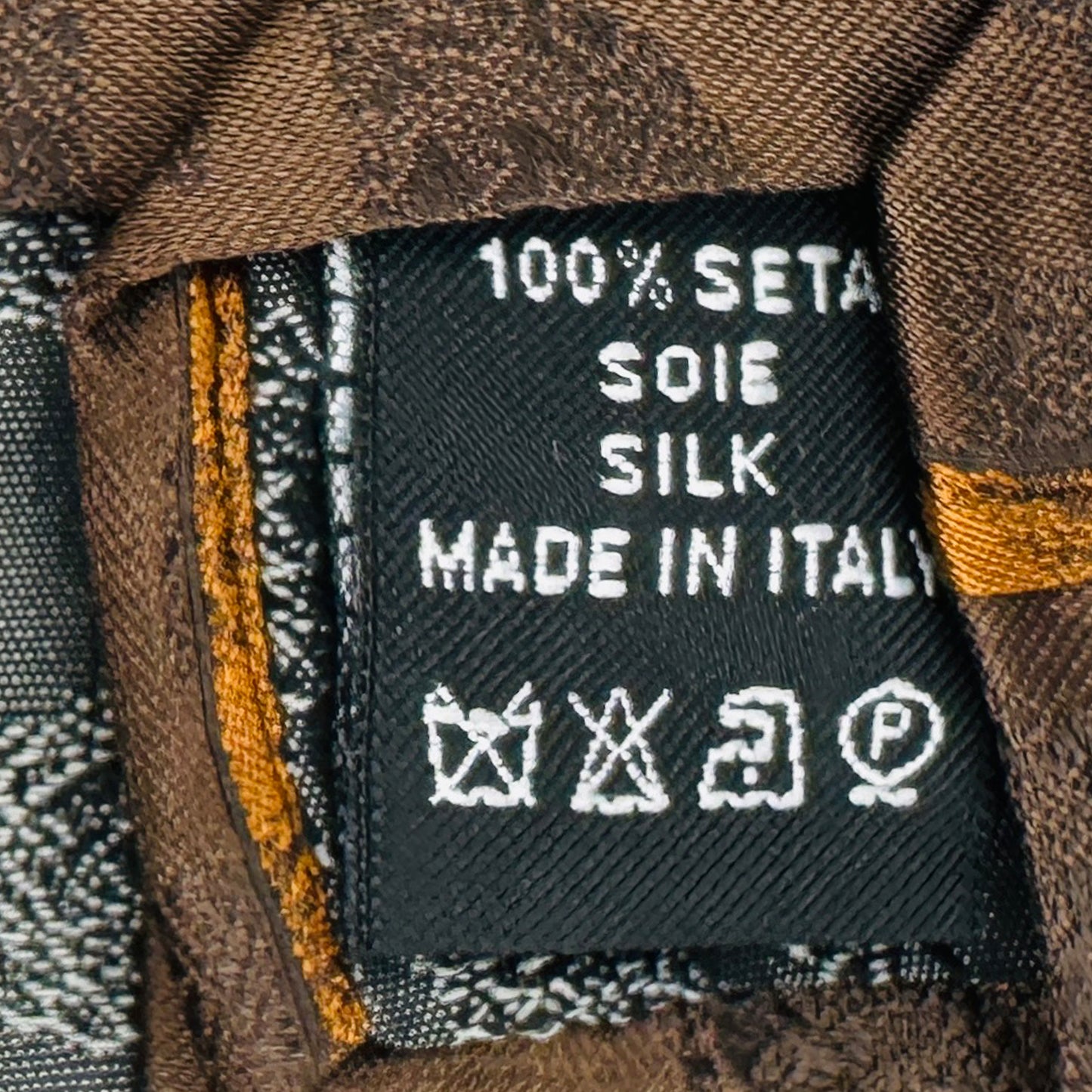 Versace Brown 'Medusa Pattern' Silk Tie (Size Regular)