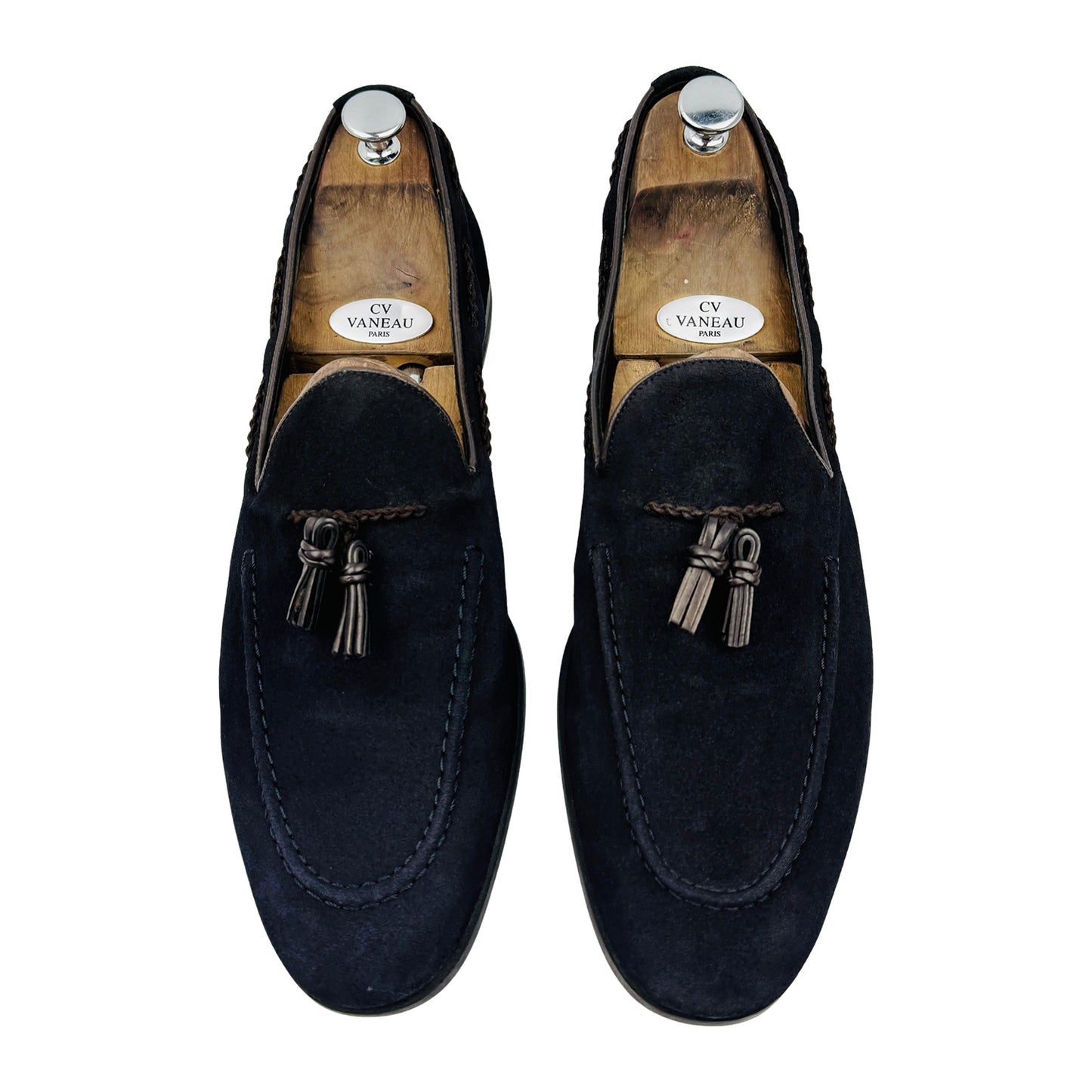 Zara Men's Dark Navy Suede Tassel Loafers (Size 46)