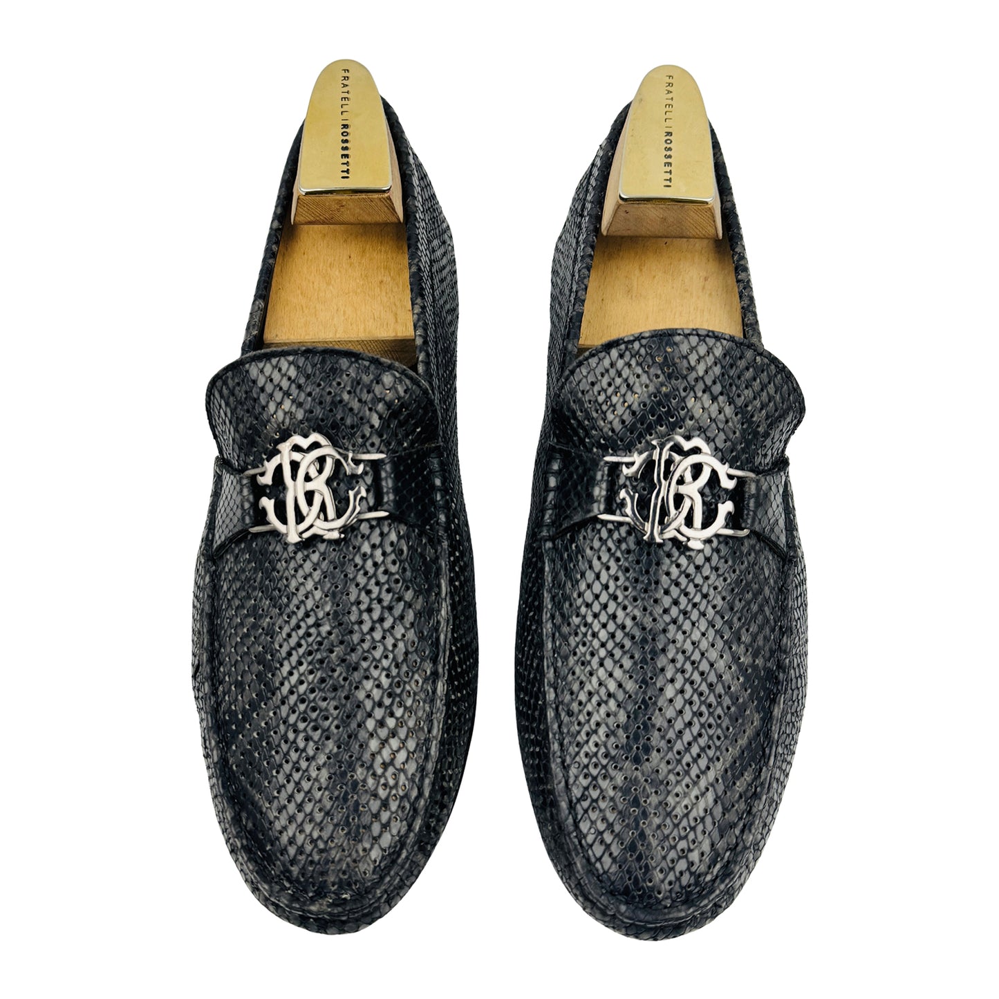 Roberto Cavalli Snake Embossed Leather Loafers (Size 44/44.5)