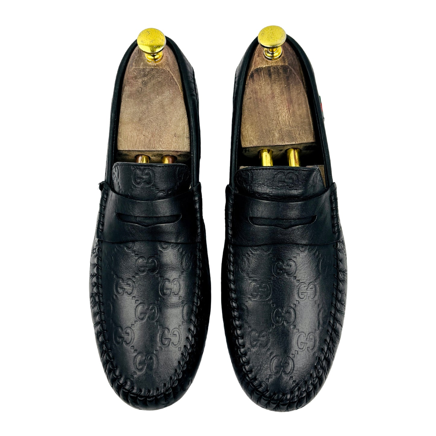 Gucci Men's Black Guccissima Leather Loafers (Size 42)