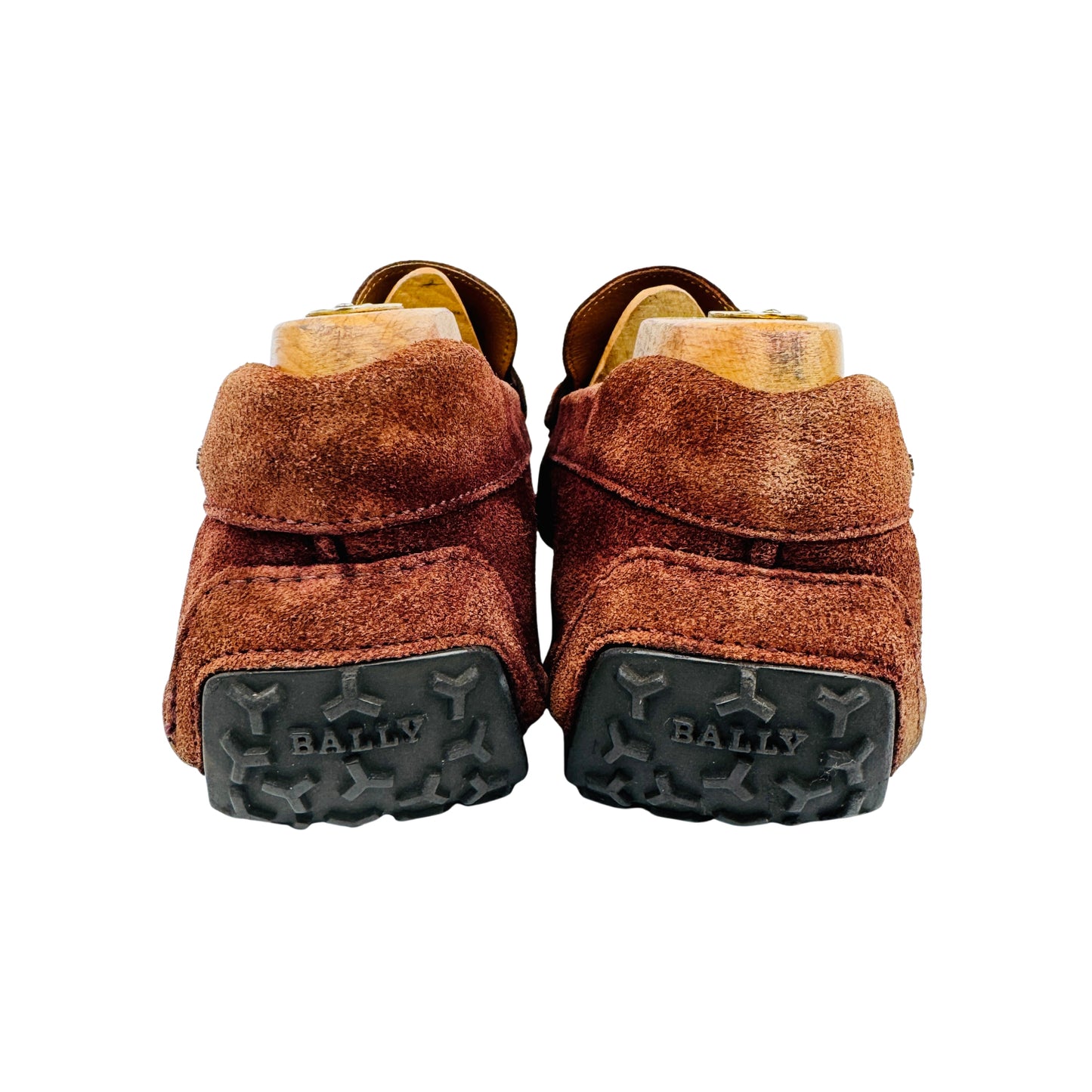 Bally Pearce Burgundy Suede Web Loafers (Size 42/42.5)