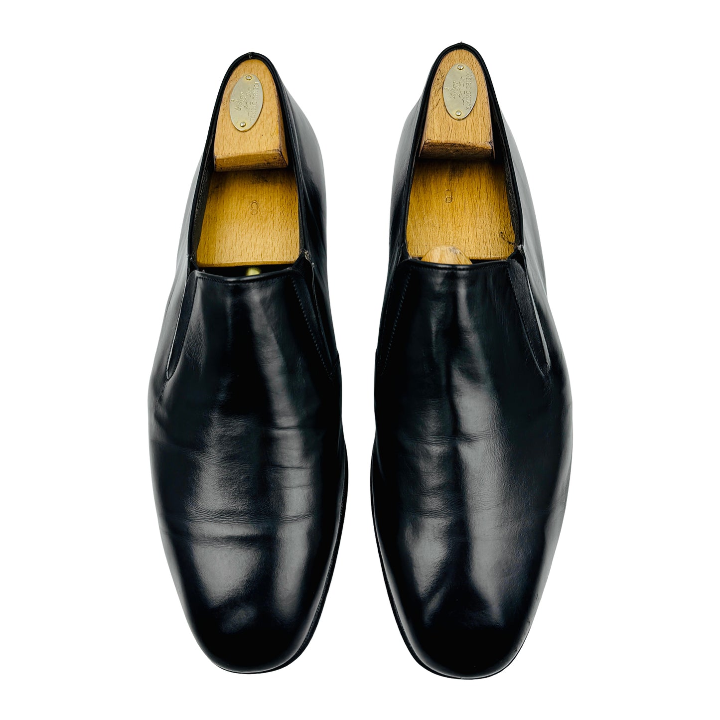Bally Men's Black Polished Leather Loafers (Size 44)