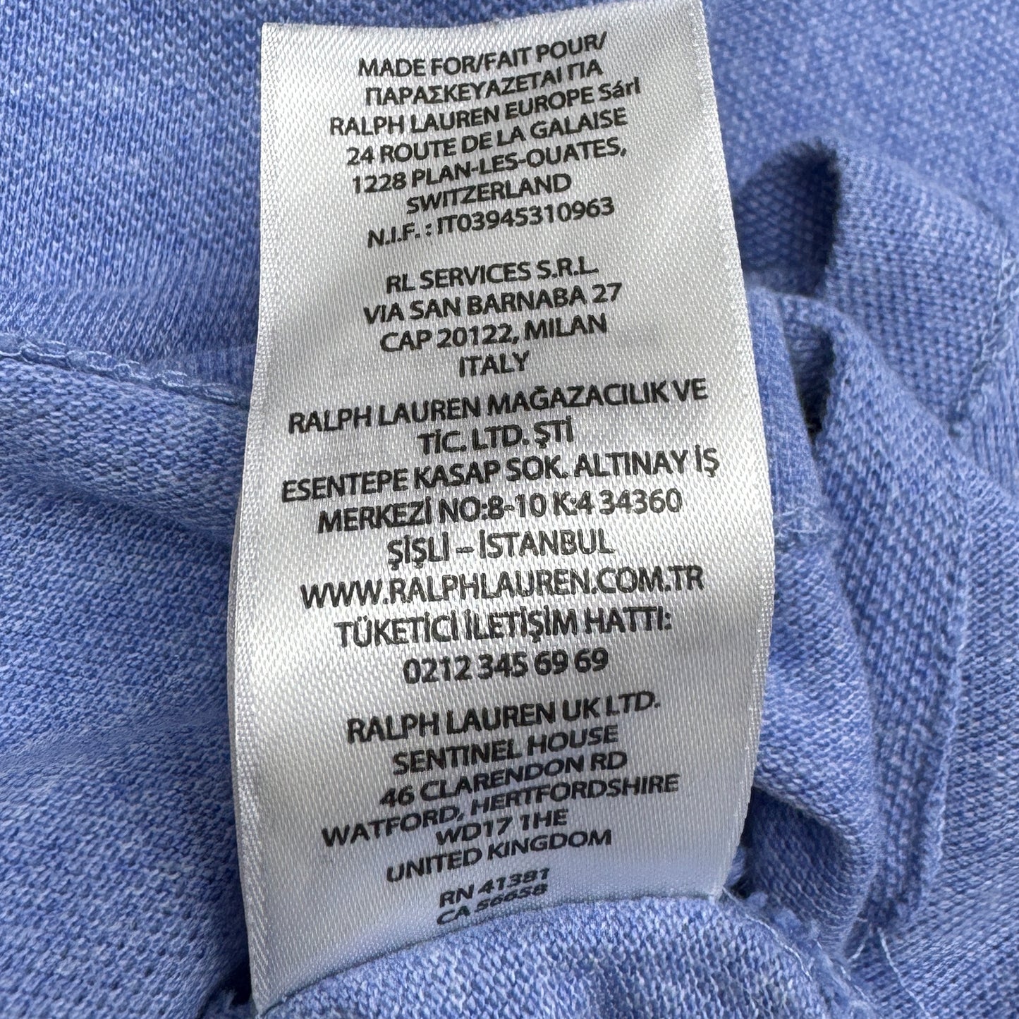 Ralph Lauren Polo Men's Light Blue T-Shirt (Size Small)