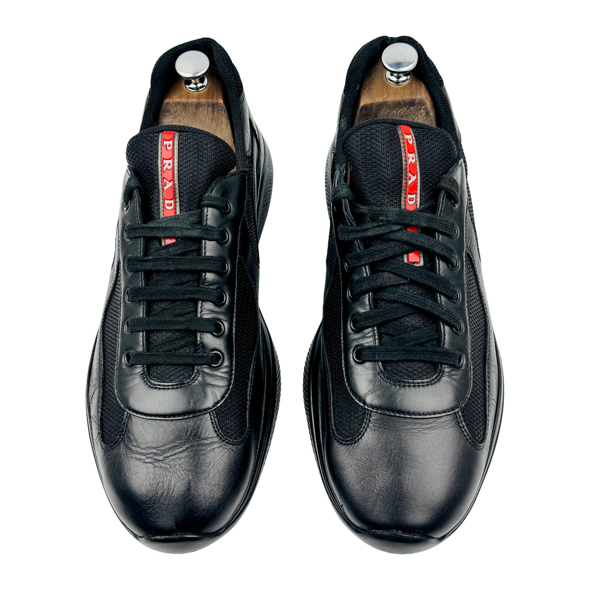 Prada America’s Cup Black Leather Sneakers (Size 46) - 4E3400