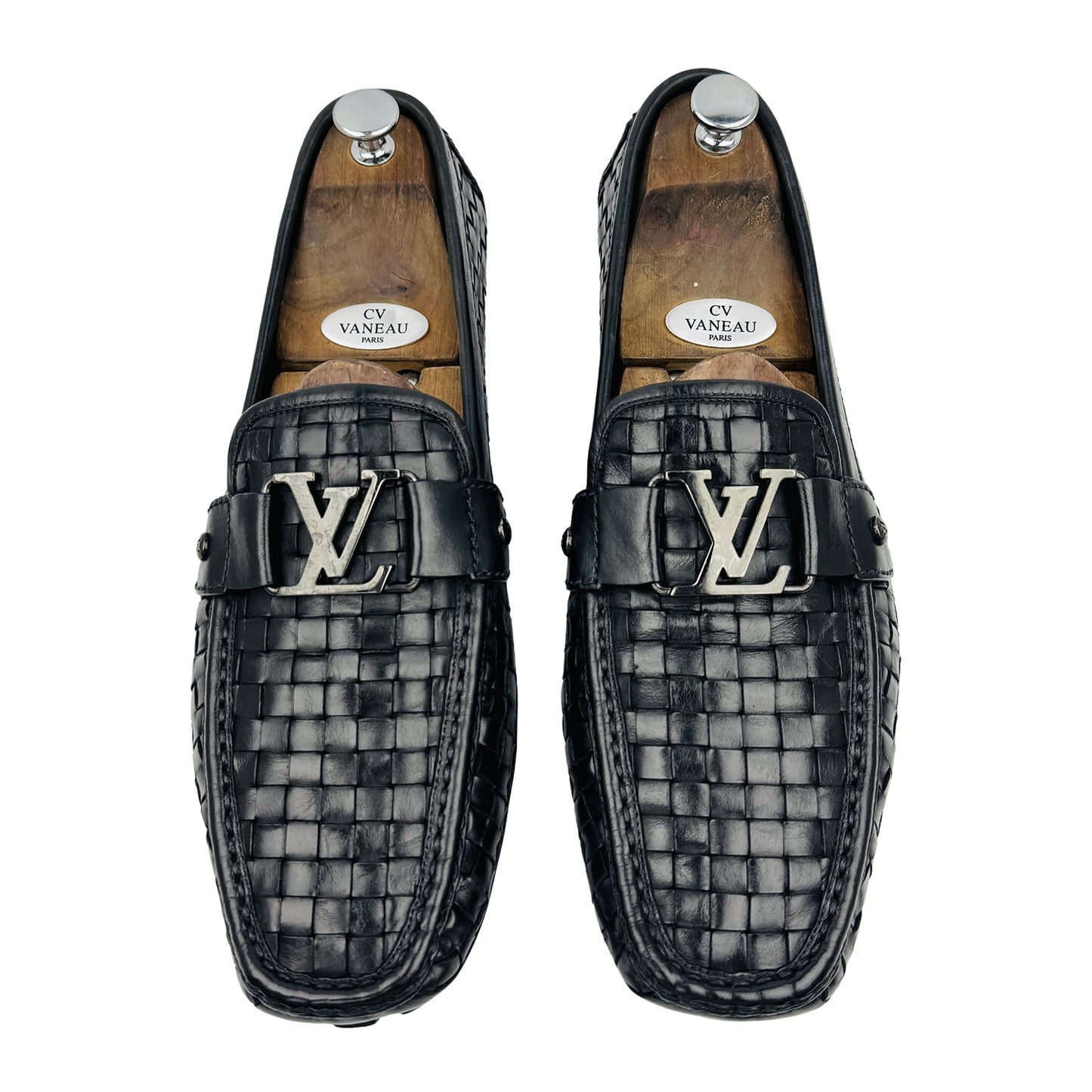 Louis Vuitton Monte Carlo Black Woven Leather Loafers (Size 45/45.5)