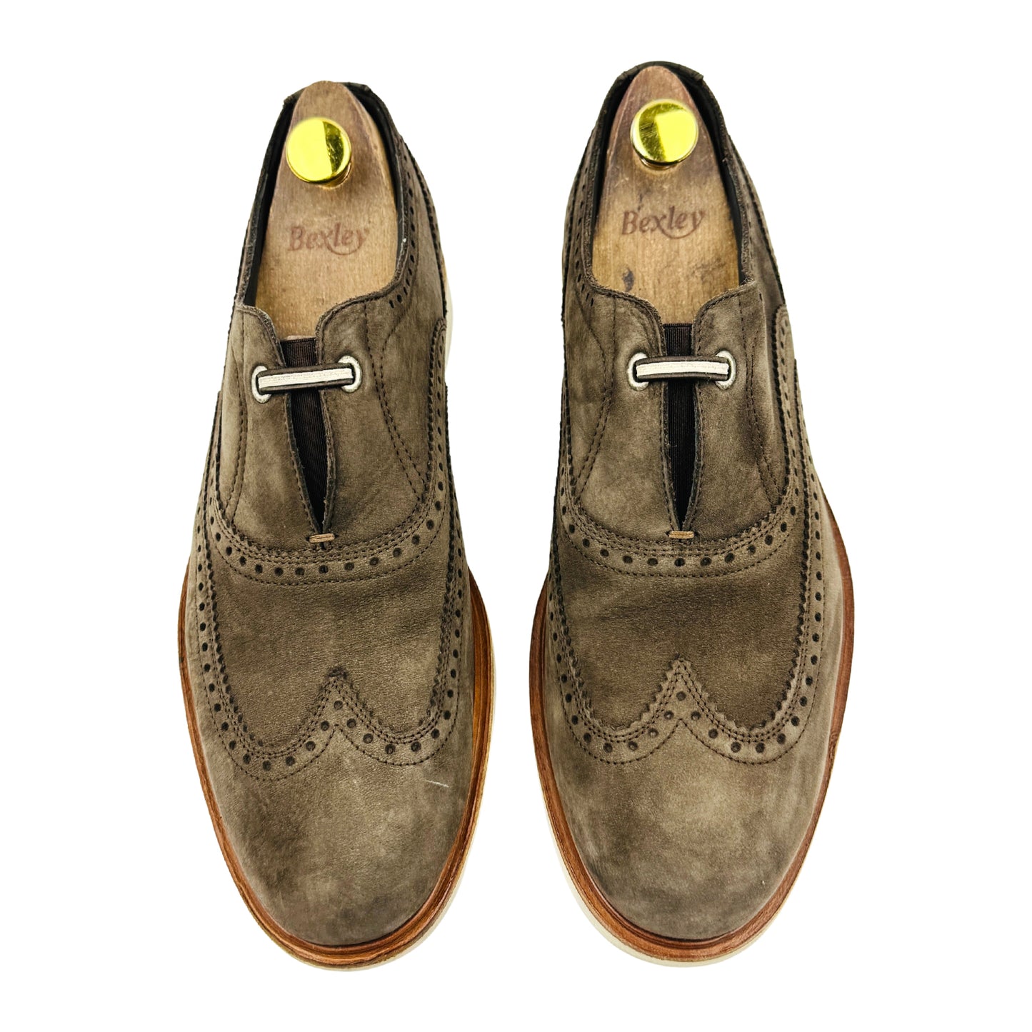 Salvatore Ferragamo Men's 'Olive Brown' Derby Shoes (Size 42.5)
