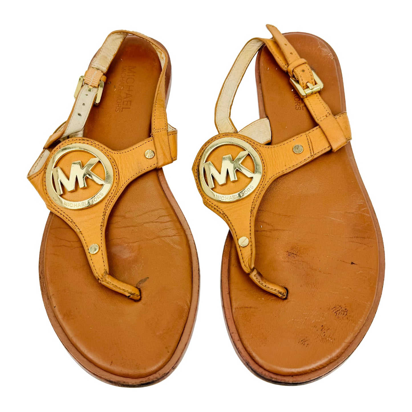 Michael Kors Aubrey Charm 'Tan' Thong Sandals (Size 39)