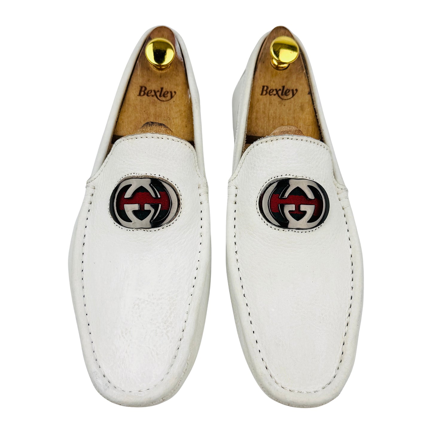 Imported Men's White Leather Loafers (Size 42/42.5)