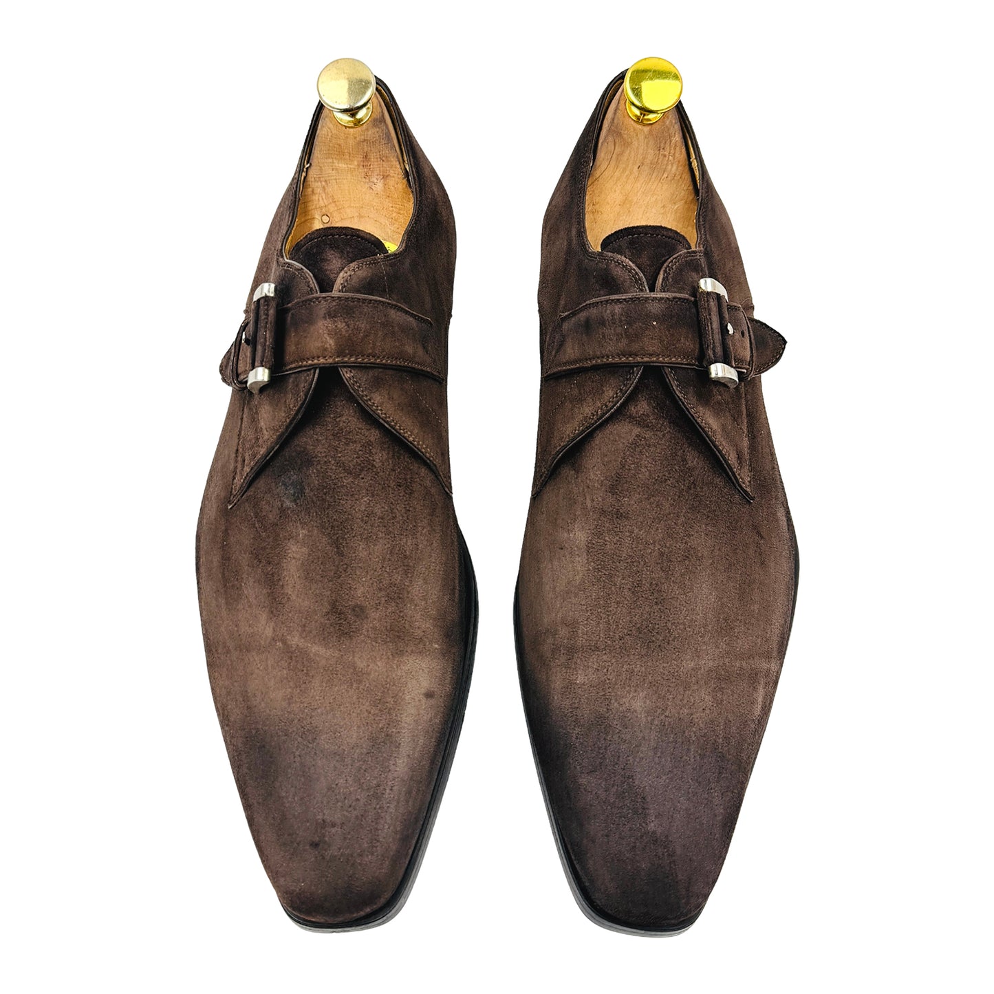 Magnanni Men's Suede Monk Strap Shoes (Size 44/44.5)