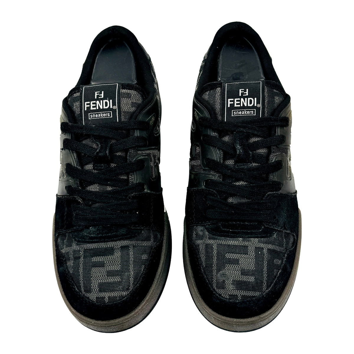 Fendi Match Black Suede Low Top Sneakers (Size 41)