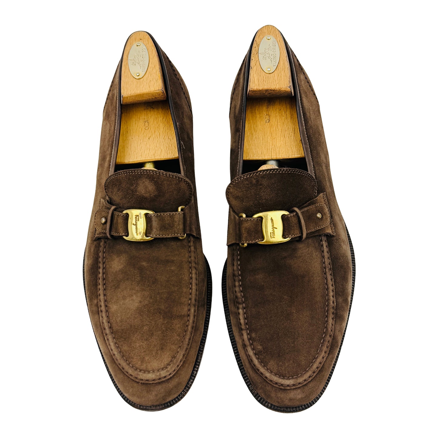 Salvatore Ferragamo Dark Brown Gancini Loafers (Size 44/44.5)