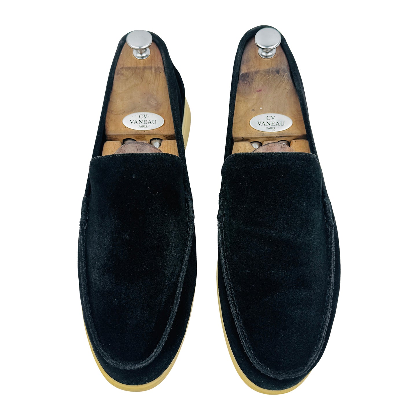 Loro Piana Summer Walk Black Loafers (Size 45)