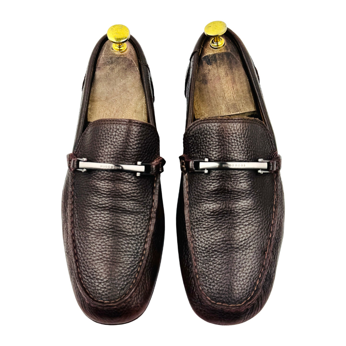Hugo Boss Noel Brown Leather Loafers (Size 42) - 50503622