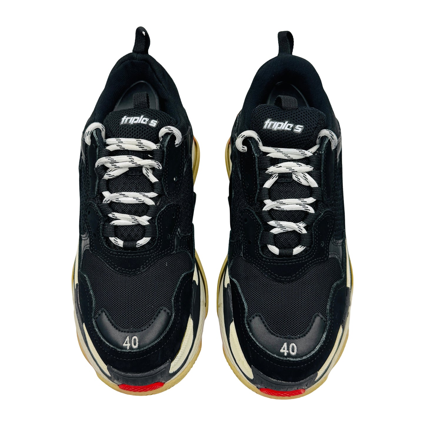 Balenciaga Triple S 'Black White Red' Shoes (Size 40)