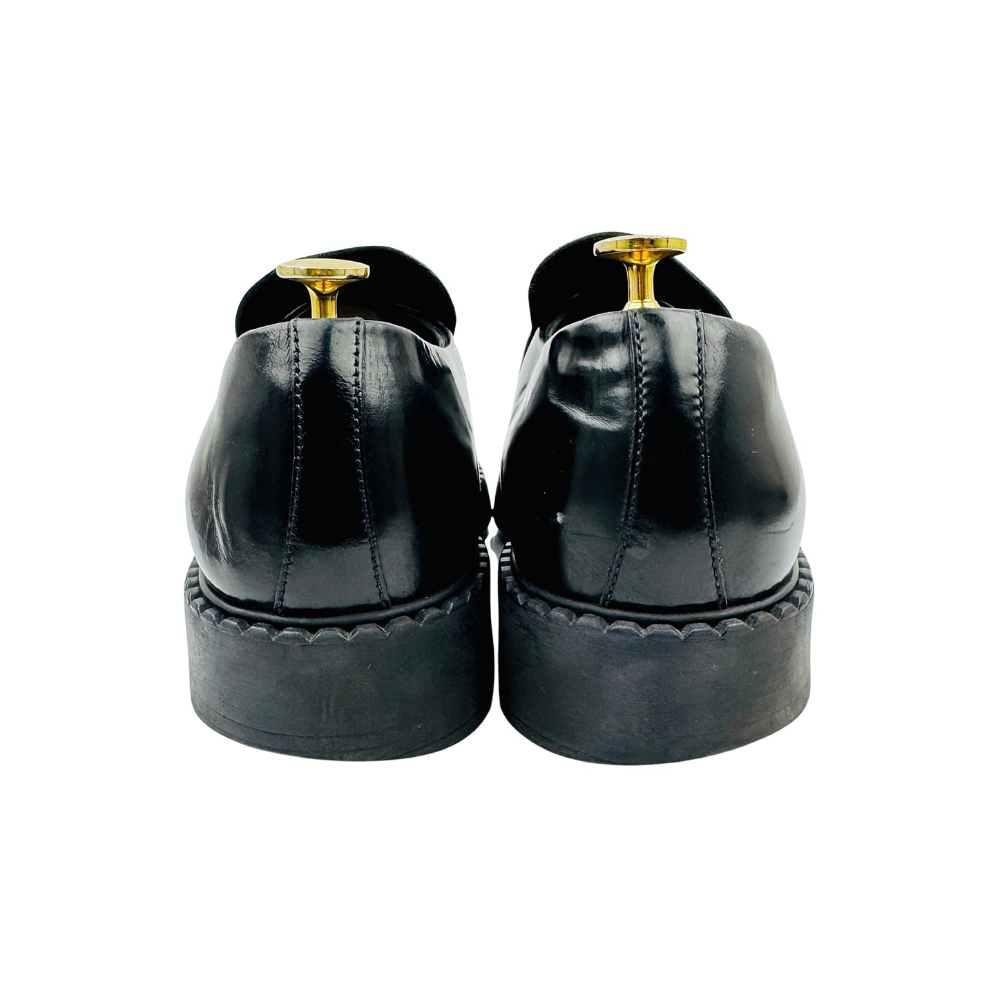 Prada Chocolate Black Leather Loafers (Size 41/41.5) - 2DE131