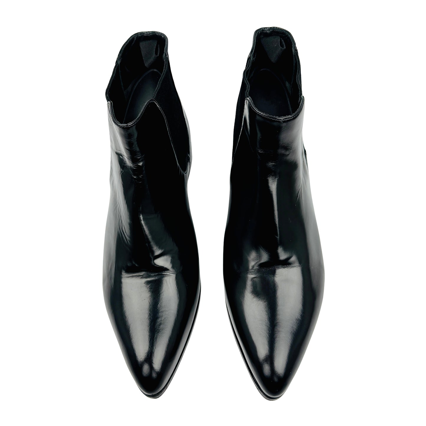 Prada Black Polished Leather Chelsea Boots (Size 38/38.5)