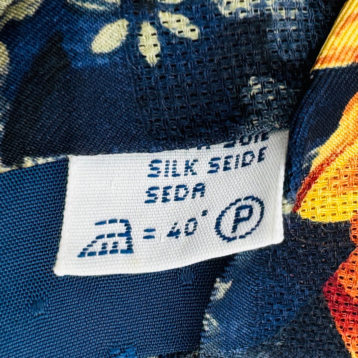 Givenchy Dark Navy 'Floral Pattern' Tie (Size Regular)
