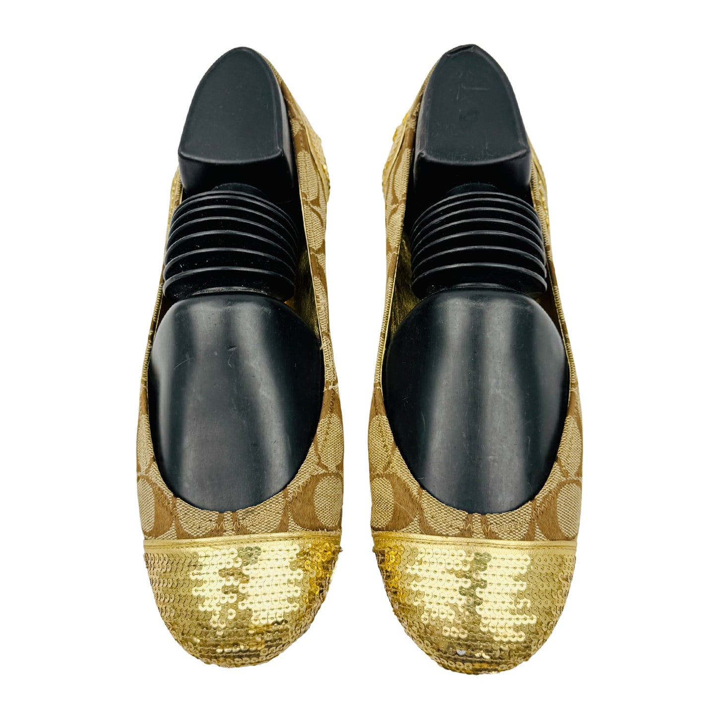 Coach Women's Shine Golden Ballet Flats (Size 37.5)
