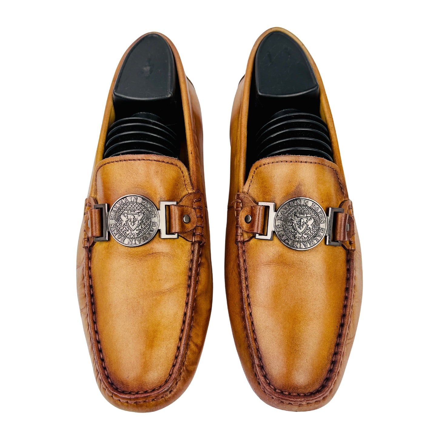 Balmain Men's Brown Leather Loafers (Size 41)