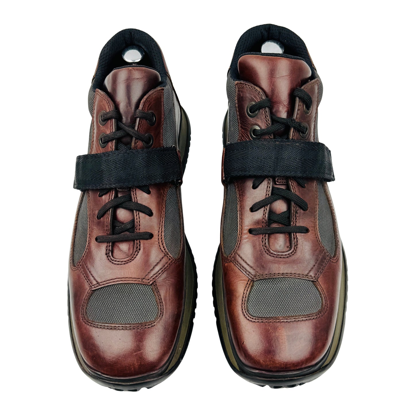 Prada Men's America's Cup Brown Leather Shoes (Size 45)