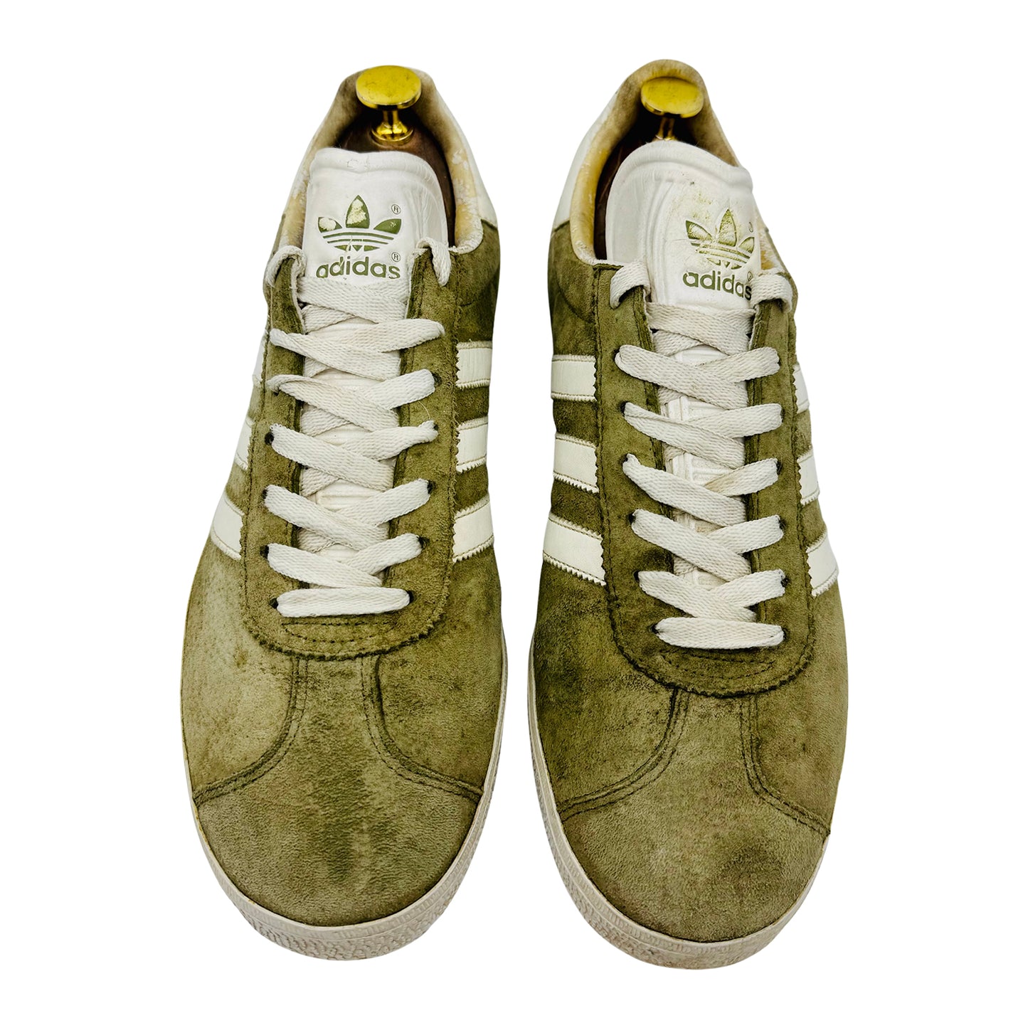 Adidas Men's Gazelle Olive White Sneakers (Size 43.5)