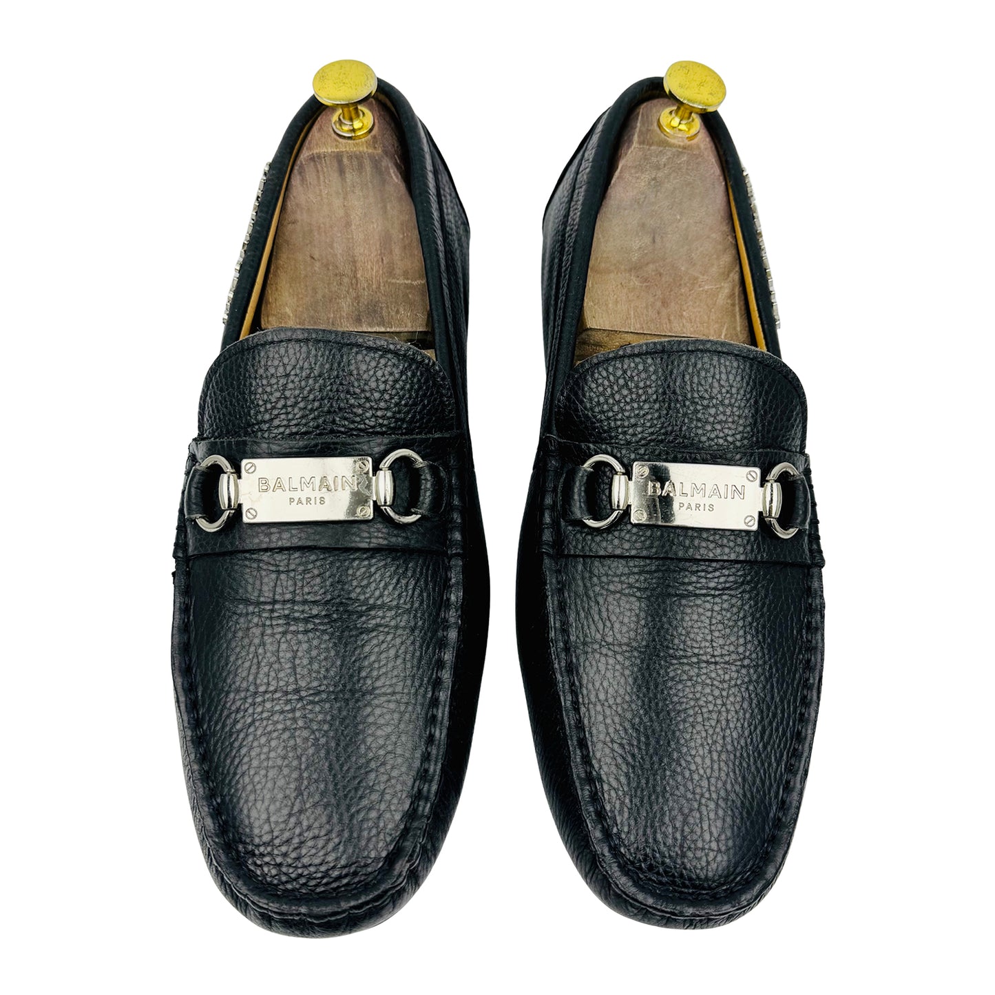Balmain Paris Men's Black Horsebit Loafers (Size 42)