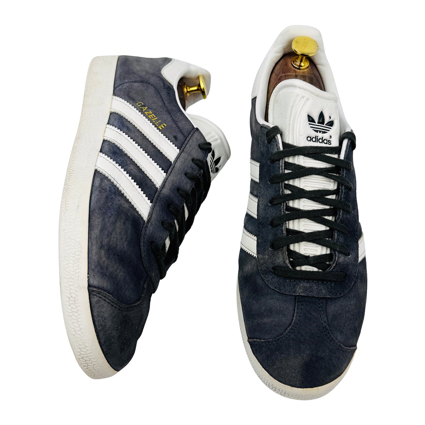 One Front One Cross image of Adidas Suede Gazelle Shoes (Size 42) - BB2502
