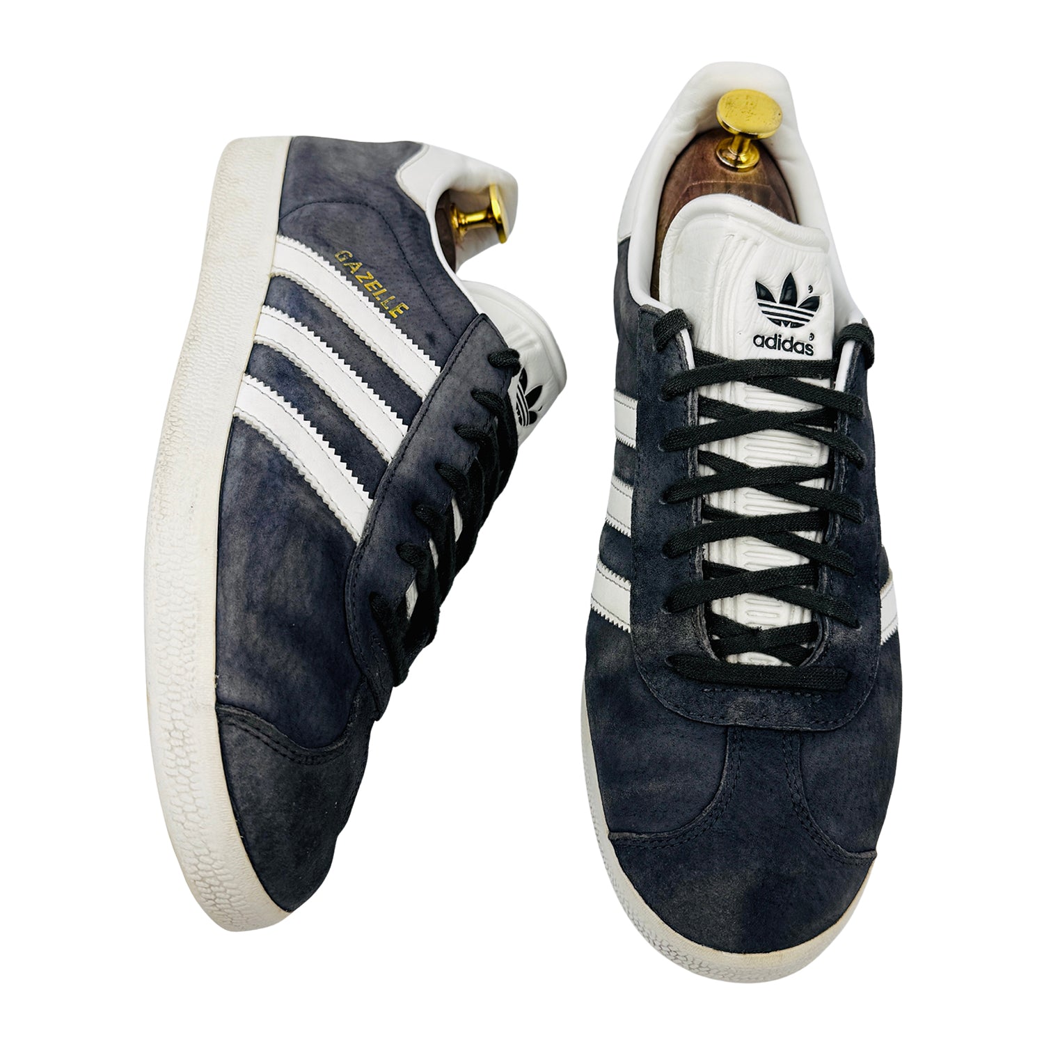One Front One Cross image of Adidas Suede Gazelle Shoes (Size 42) - BB2502