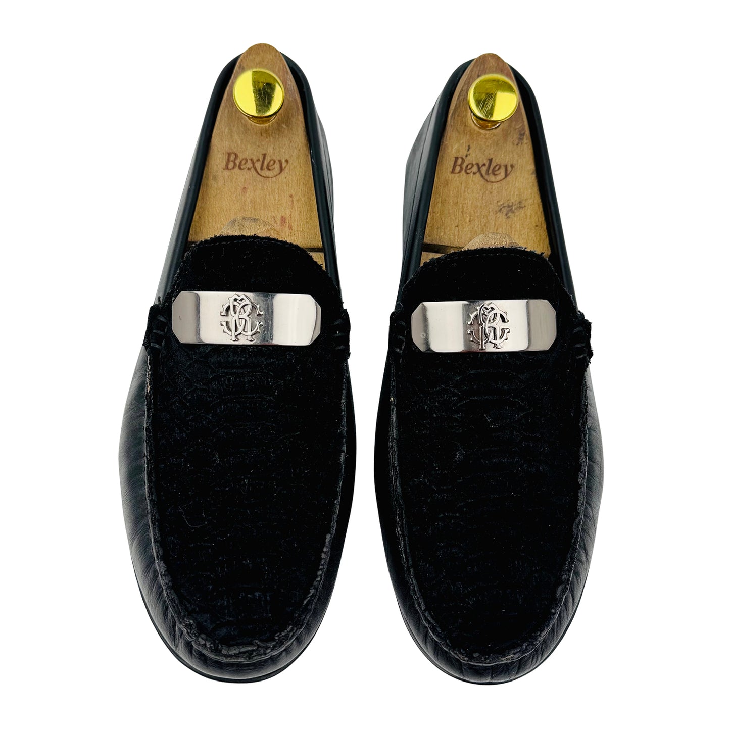 Roberto Cavalli Men's Black Genuine Leather Loafers (Size 42/42.5)