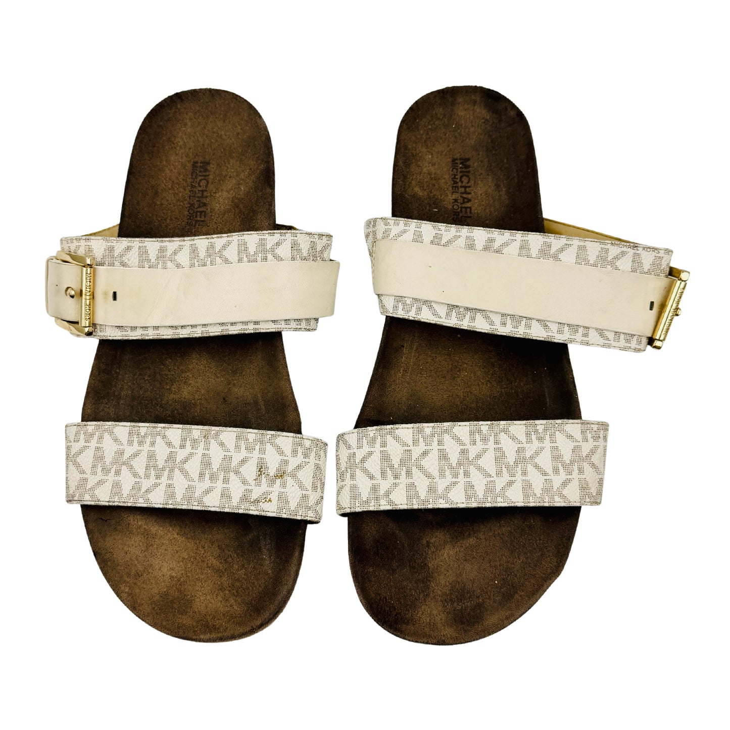 Michael Kors Mylah Off-White Sandal Slides (Size 38)
