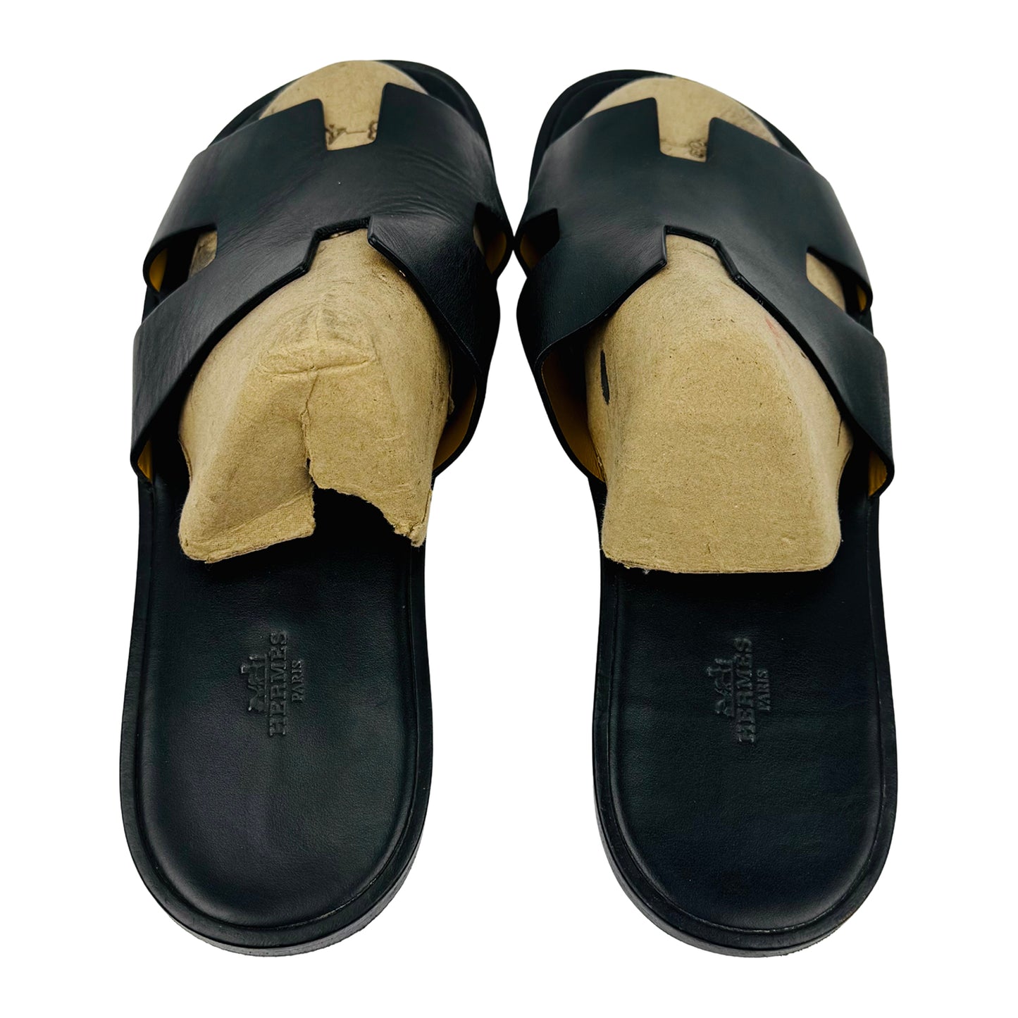 Hermès Izmir Black Sandal Slippers (Size 45/46)